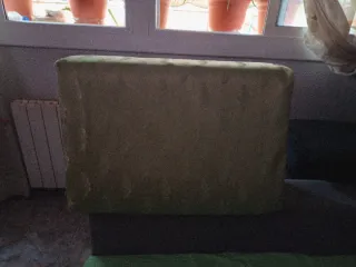 Cojines Nido Tela Beige y Verde