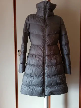 Cappotto piumino lungo donna grigio