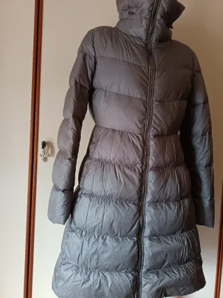 Cappotto piumino lungo donna grigio