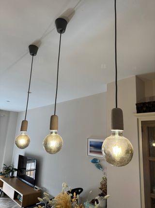 Lámpara Colgante Cristal Dorado