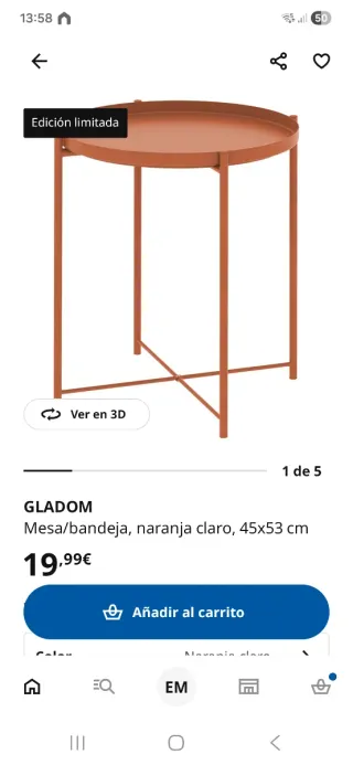 Mesa ikea roja