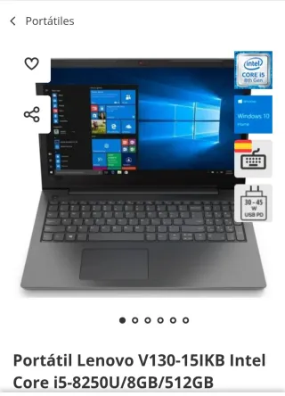 Portátil Lenovo V130-15IKB i5-8250U 8GB 512GB