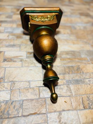 Peana madera antigua policromada  31 cm