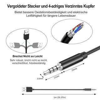 Coomoors Aux to USB Adapter, Jack 3.5mm a USB 2.0