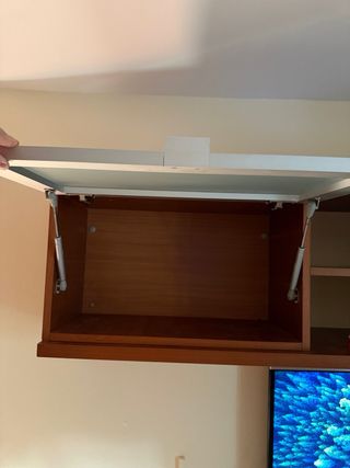 Mueble TV moderno colgante madera y cristal