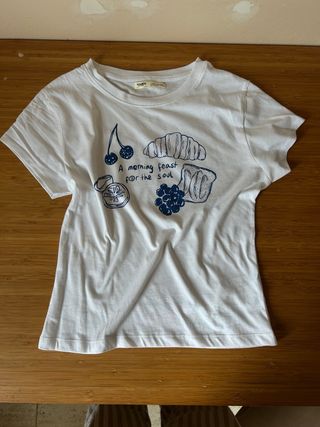 Camiseta Pull&Bear blanca diseño