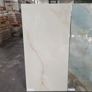 Azulejos Mármol Pulido Crema y Azul 60x120