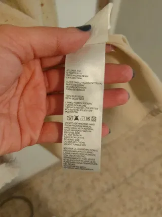 Vestido Hoss Intropia Beige Dorado Talla 36