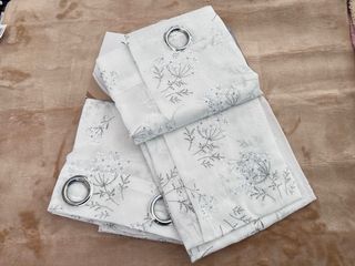 2 Tende Emily Filtrante 130x280 Fiori Grigio/Avion