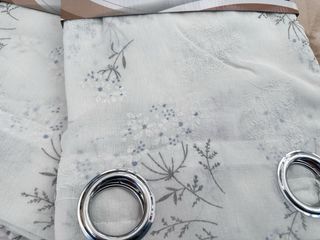 2 Tende Emily Filtrante 130x280 Fiori Grigio/Avion