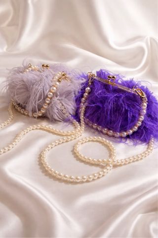 Mini Borsa Piumata Perla