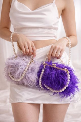 Mini Borsa Piumata Perla