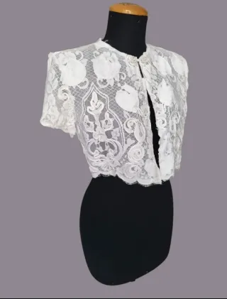 Giacca elegante pizzo bianco