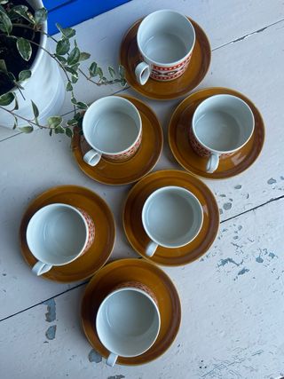 Set  di 6 Tazzine e Piattini Vintage Tognana