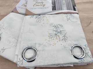 2 Tende Emily Filtrante 130x280 Fiori Verde