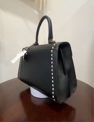 Borsa Bauletto Monomanico Nero - Impunture Bianche