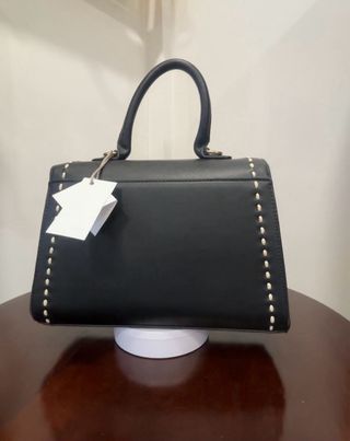 Borsa Bauletto Monomanico Nero - Impunture Bianche