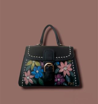 Borsa Bauletto Monomanico Nero - Impunture Bianche