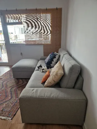 Sofá KIVIK IKEA gris 3 plazas + reposapiés