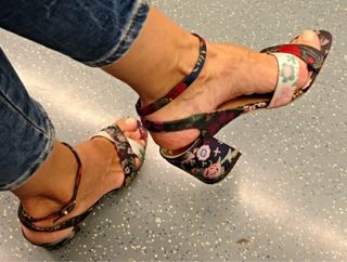 Sandalias vintage Stradivarius tacón 7cm