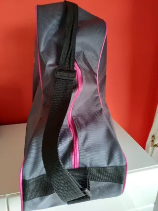 Bolsa para patines gris y rosa