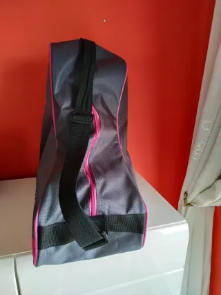 Bolsa para patines gris y rosa