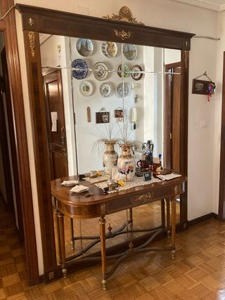Juego, mueble recibidor. Espejo + mesa