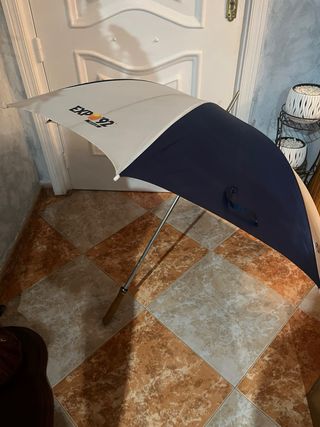 Paraguas Grande Expo 92 Azul y Blanco