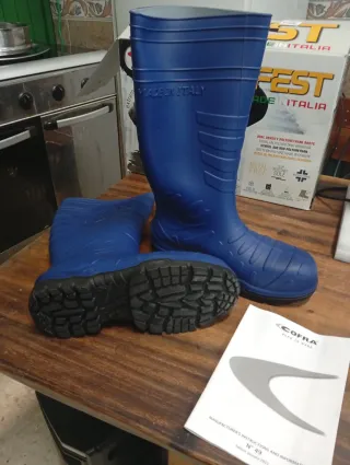 Botas de agua Safely azules y grises