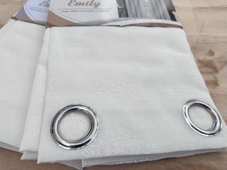 2 Tende Emily Filtrante 130x280 Fiori Bianco