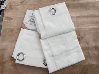 2 Tende Emily Filtrante 130x280 Fiori Bianco