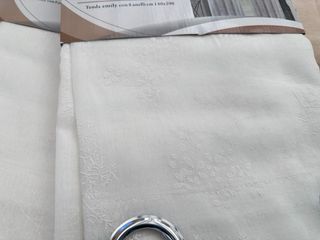 2 Tende Emily Filtrante 130x280 Fiori Bianco