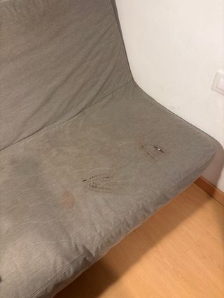 Sofá Cama Plegable Ikea Gris. Funda manchada.