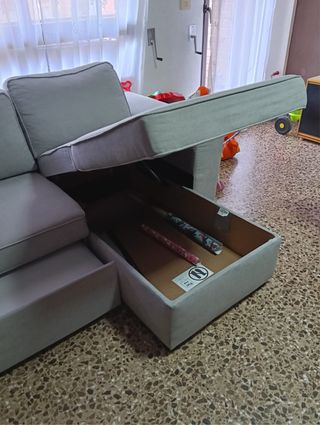 Sofá Cama Gris Chaise Longue