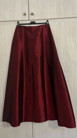 Vestido fiesta Faviana new york diseñador burdeos