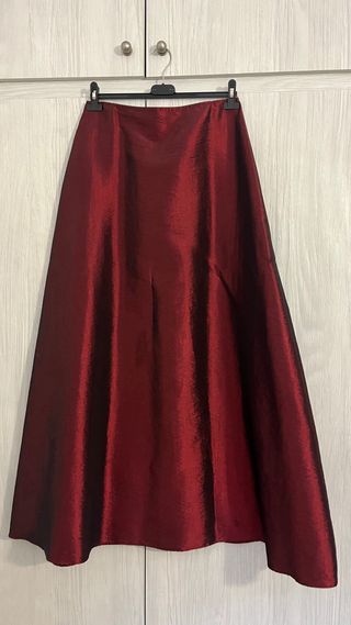 Vestido fiesta Faviana new york diseñador burdeos