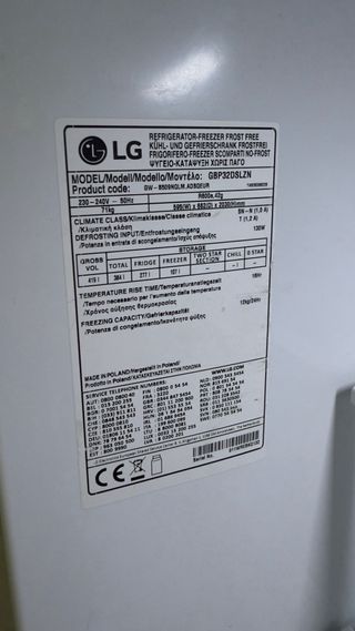 Nevera LG Inox No Frost 384L. Precio negociable