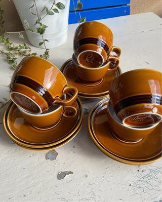 Servizio 6 tazzine e piattini Tognana vintage