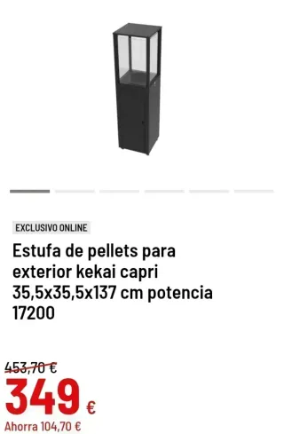 Estufa de pellet exterior 137cm Kekai CAPRI