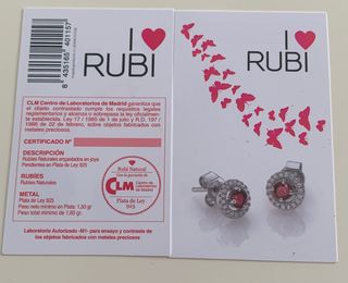 Pendientes Rubi con Certificado