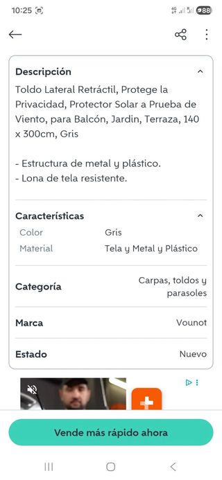 2 Toldos lateral retractil