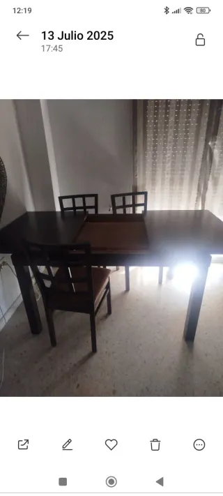 REBAJAS!!Comedor MADERA: Mesa+4 Sillas+ Estantería