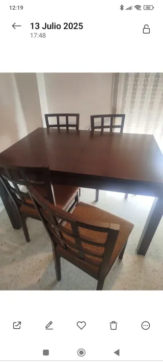 REBAJAS!!Comedor MADERA: Mesa+4 Sillas+ Estantería