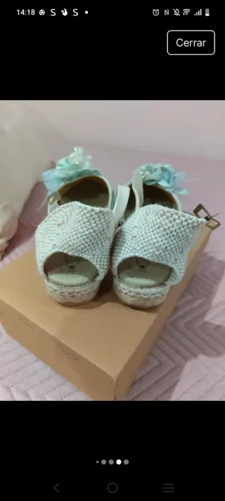 Espardeñas comunión encaje azul