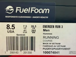 Zapatillas Reebok Running Gris y Blanco