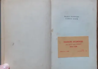 Libro MARY POPPINS COMES BACK. Ilustr. 1936.