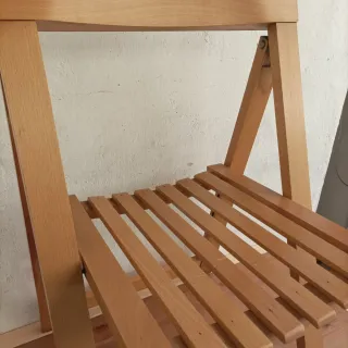 Silla plegable vintage de madera