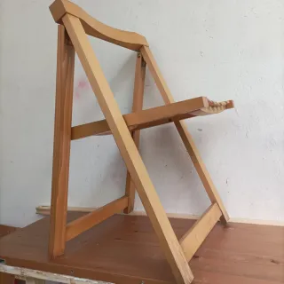 Silla plegable vintage de madera