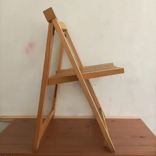 Silla plegable vintage de madera