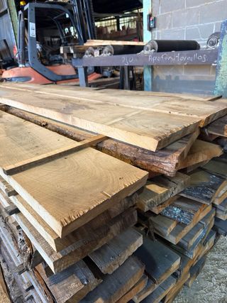 Tablones de madera de castaño